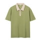 thumbnail image 4 of pstuiky camisetas de hombre, Camisa de manga corta con cuello vuelto y cremallera informal de color liso para hombre ropa de hombre s, 4 of 7
