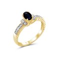 thumbnail image 4 of JewelersClub Sapphire Ring Birthstone Jewelry – 0.50 Carat Sapphire 14K Gold Plated Silver Ring Jewelry with White Diamond Accent – Gemstone Rings with Hypoallergenic 14K Gold Plated Silver Band, 4 of 4