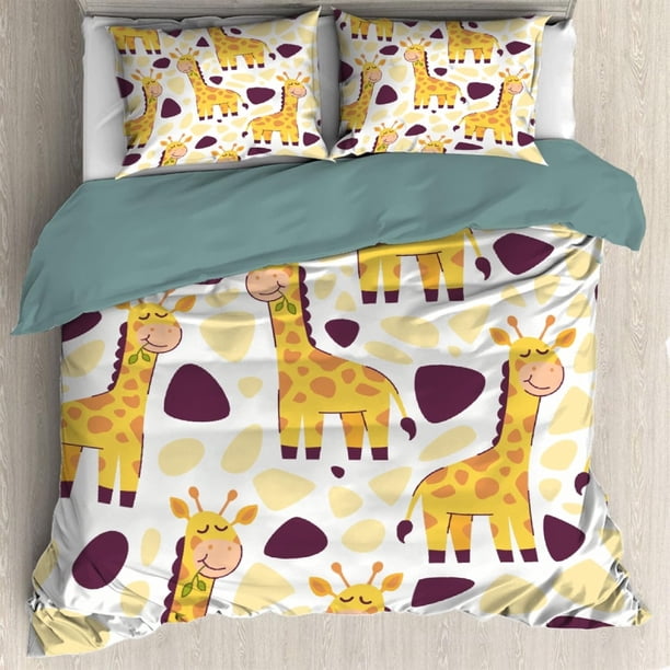 Jirafa Funda Nórdica Queen 90 x 90 en Ultra Suave Microfibra Lavada Comforter