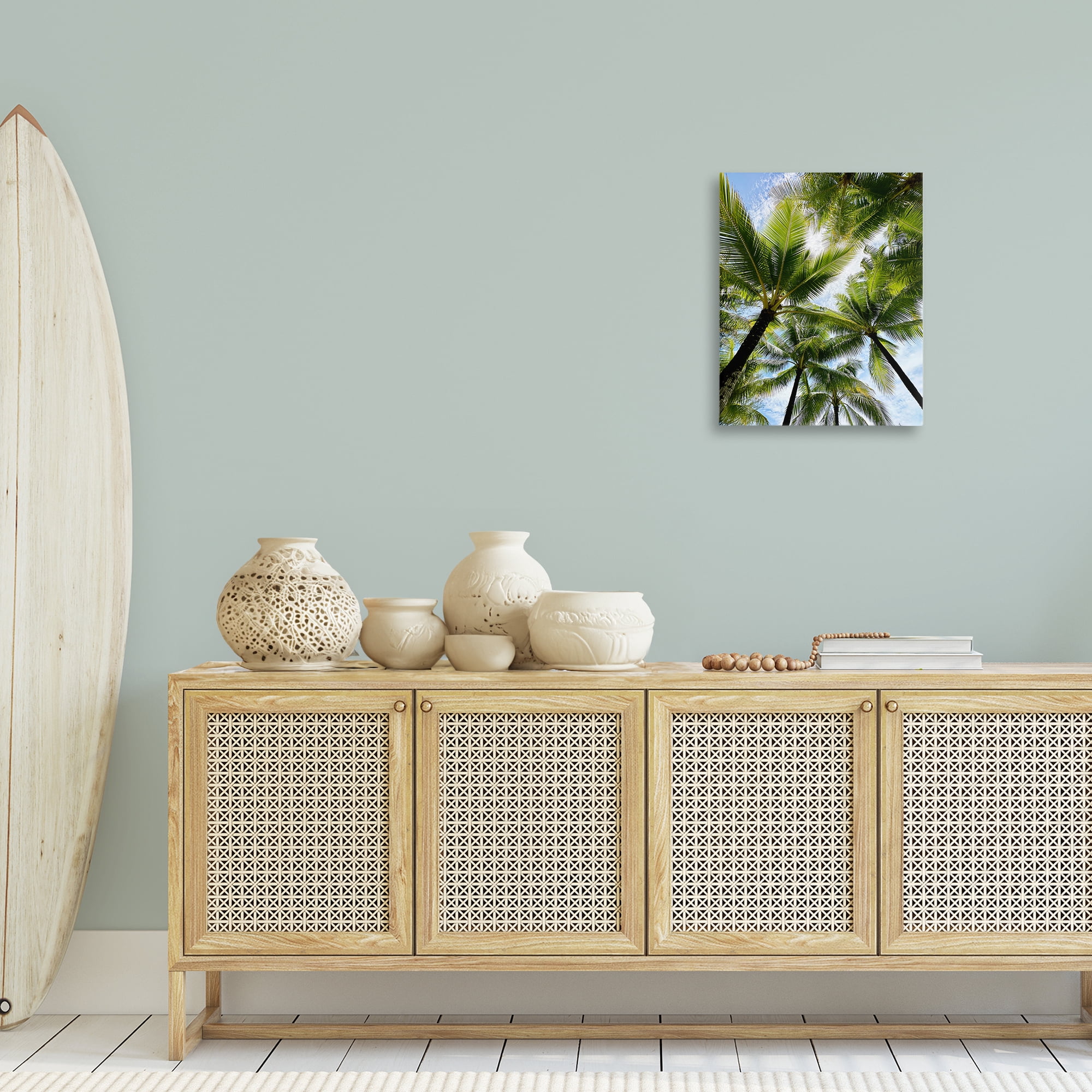 Stupell Industries Overhead Palm Trees Plants & Flowers Photography Wrapped Canvas Art Print Wall Art, 16 x 20