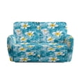 thumbnail image 3 of Xoenoiee Starfish Plumeria Flower Print Jacquard Reclining Loveseat Cover, 6-Piece Stretch Sofa Covers, 2 Seat Loveseat Recliner Cover, Washable Furniture Protector with Pockets, 3 of 6