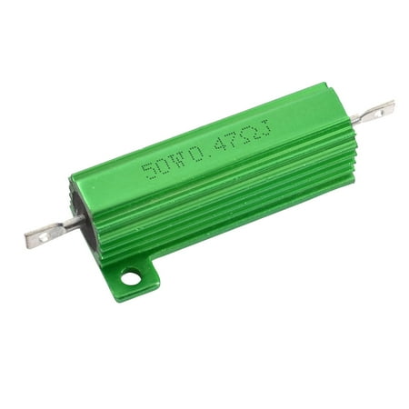 Ohm 25 Watt Wirewound Resistor - Aluminum Case 50W Watt 0.47 Ohm 5% Wirewound Power Resistor