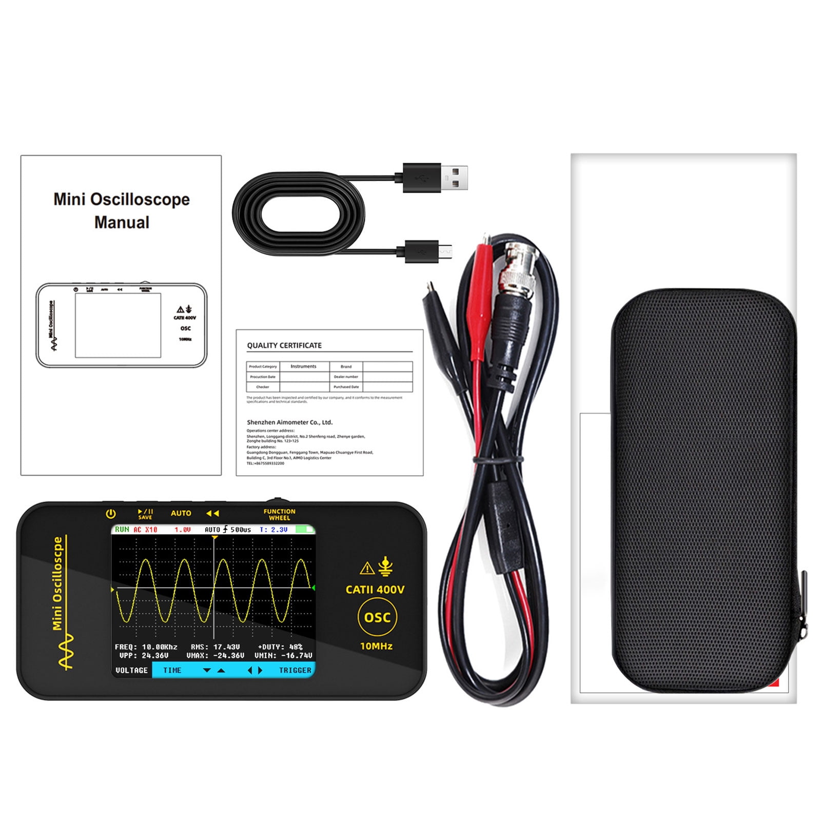lanema Rechargeable Handheld Oscilloscope 10MHz Bandwidth for Sound Amplifiers Hobbyist