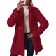 thumbnail image 3 of Abrigo de Felpa para Mujer, Cómodo, Informal, Cálido, con Cuello de Traje, Cruzado, Medio. Vino Tinto XL, 3 of 10