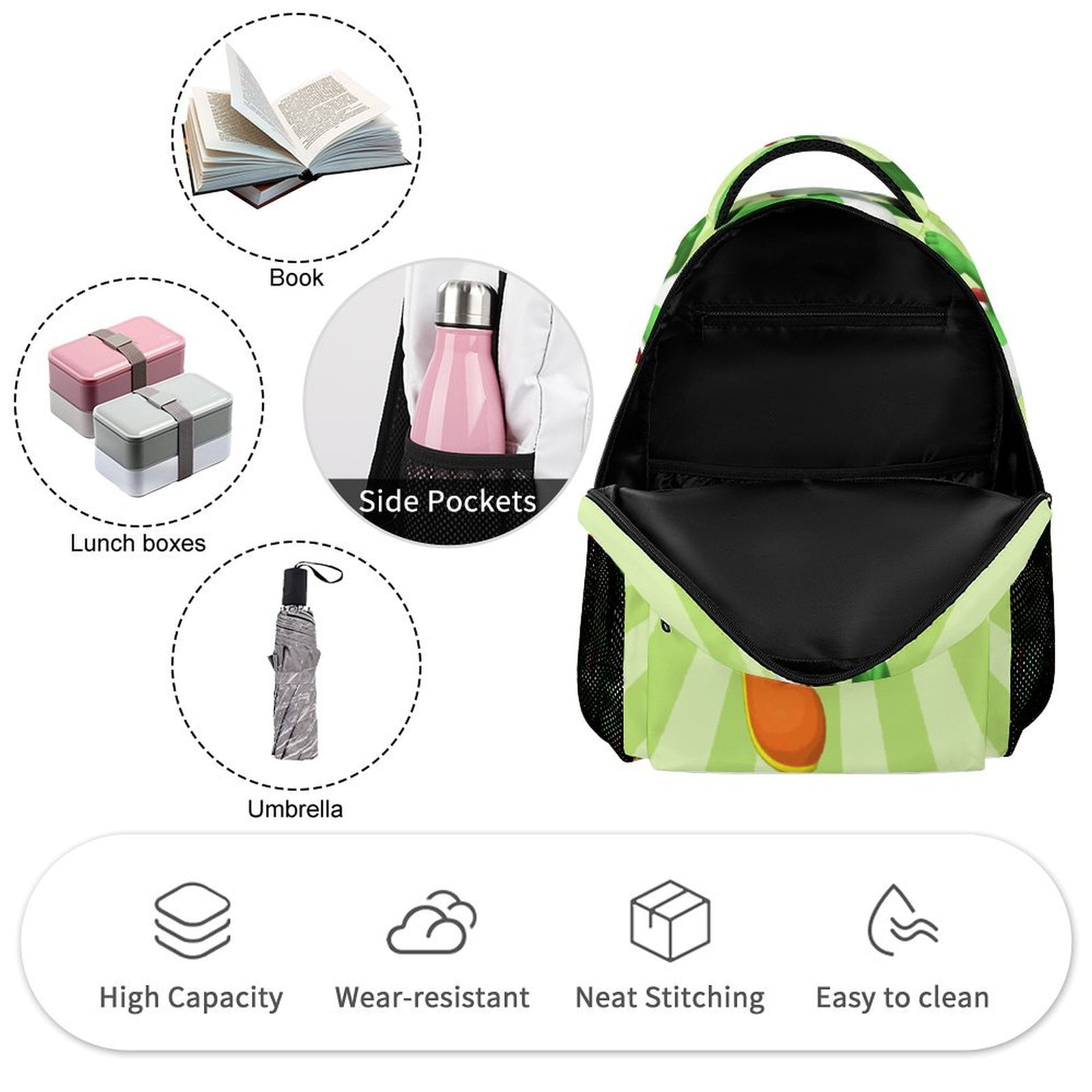 Super Mario Yoshi Casual Shoulder Bag Lightweight Prints Book Bag