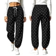 thumbnail image 5 of ClodeEU Women's Polka Dot Print Drawstring High Waist Jogger Pants,Casual Tapered Ankle Sweatpants with Pockets ,Women's Plus L, 5 of 8