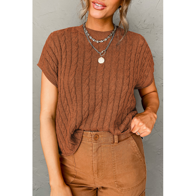 FOLUNSI Chestnut Knit Sweater: Cozy & Chic for Every Day