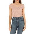 thumbnail image 5 of Allegra K Women's Square Neckline Cap Sleeve Floral Lace Top Blouse, 5 of 6
