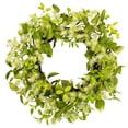 thumbnail image 3 of Northlight Decorative Plastic Jujube Floral Springtime Artificial Wreath, Green, 3 of 8