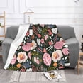 thumbnail image 2 of XMXT Throw Blanket, Watercolor Floral Doodle Print Machine Washable Blankets for Sofa, 60 x 50 inches Multicolor, 2 of 9