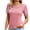 Pink, variant on Xihbxyly Plus Size Blouses for Women, Womens Round Neck Short Sleeve Shirts Casual Loose Tops Blouses Fashion Shirts Tunic Tops Fashion Clothes Blouse