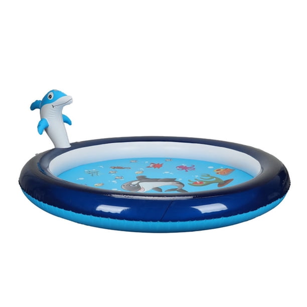 Cipaher Delfín Rociador Alfombra de Juego Piscina Inflable Para Chapotear la Diversión de Verano al Aire libre Patio, Césped, Playa