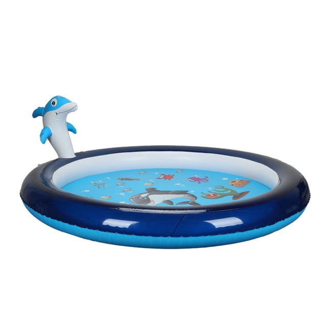 Cipaher Delfín Rociador Alfombra de Juego Piscina Inflable Para Chapotear la Diversión de Verano al Aire libre Patio, Césped, Playa