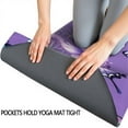 thumbnail image 3 of Purple Butterfly Flower Pattern Hot Yoga Mat Towel Non Slip for Hot Yoga - Quick-Drying Yoga Mat Cover with 4 Corner Pockets with Travel Bag - Hot Yoga Towel Non Slip 70"x26", 3 of 6