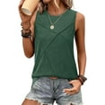 thumbnail image 1 of Camiseta Sin Mangas Informal de Cuello Redondo y Corte Holgado para Mujer, Color Verde XXL, 1 of 9