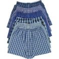 thumbnail image 5 of ToBeInStyle Men's 6 Pack Classic Blue Multicolored Woven Boxer Shorts - Large, 5 of 7