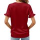 thumbnail image 5 of TaTaai Women's Satin V Neck Short Sleeve Shirt, Business Casual Silky Drape, Lightweight for Office Daily Party Formal Occasions Gift, 5 of 8