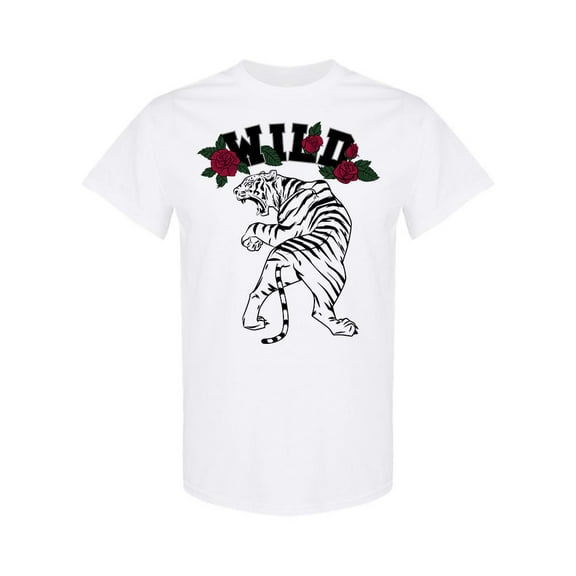 Wild Tiger And Rose T-Shirt Men -Image by Shutterstock, Male x-Large