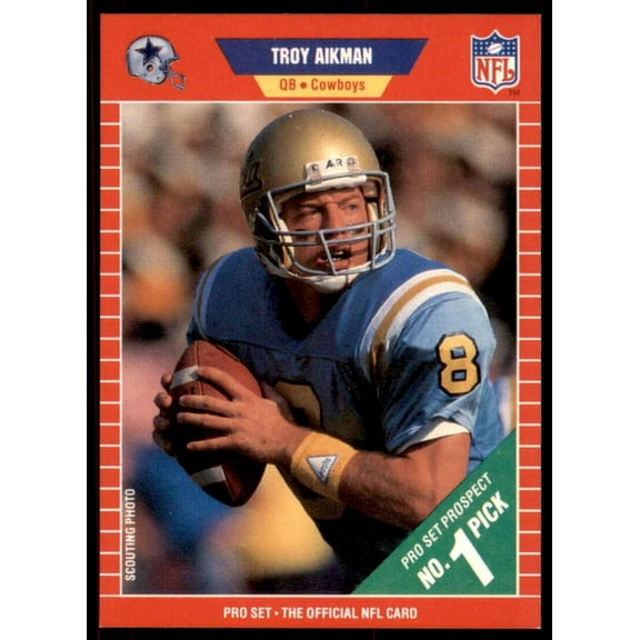Troy Aikman Rookie Card 1989 Pro Set #490