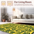 thumbnail image 2 of ODIKA 8' x 10' Machine Washable Non-Slip Area Rug, Art Nouveau Leaf High Traffic Rug, Yellow, 291285, 2 of 7