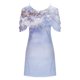 thumbnail image 5 of Puntoco Vestido Casual Estampado Con Cuello Redondo Y Manga Corta Con Hombros Descubiertos Para Mujer Vestido De Manga Corta Con Cuello Redondo Púrpura M,Regalos Para Mujer Joven, 5 of 5