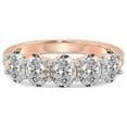 thumbnail image 5 of IGI Certified Oval Shape Lab Grown Diamond Anniversary Band Ring For Women | 5 Stone 1 CT TW 14K Rose Gold | FG-VS Quality Eliana Friendly Diamonds Band Ring, 5 of 5