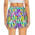 thumbnail image 3 of Picia Graffiti Pineapples Pattern Women's 2 in 1 Athletic Running Shorts High Waisted Workout Casual Gym Sweat Shorts with Comfy Liner Zipper Pockets-Medium, 3 of 9
