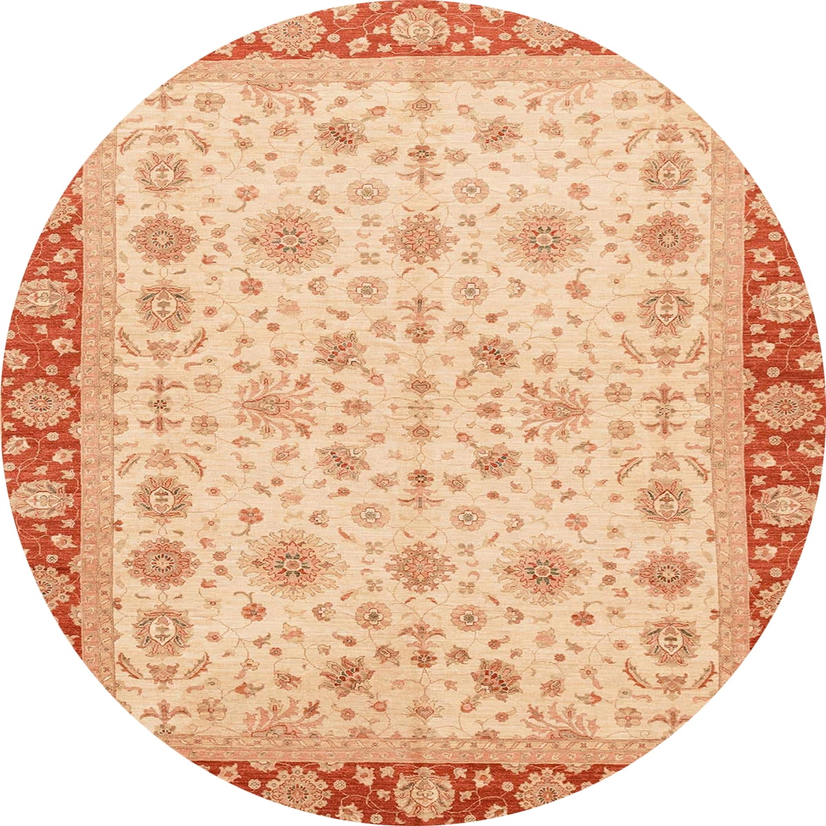 Ahgly Company Indoor Round Abstract Bright Orange Abstract Area Rugs, 8 ...
