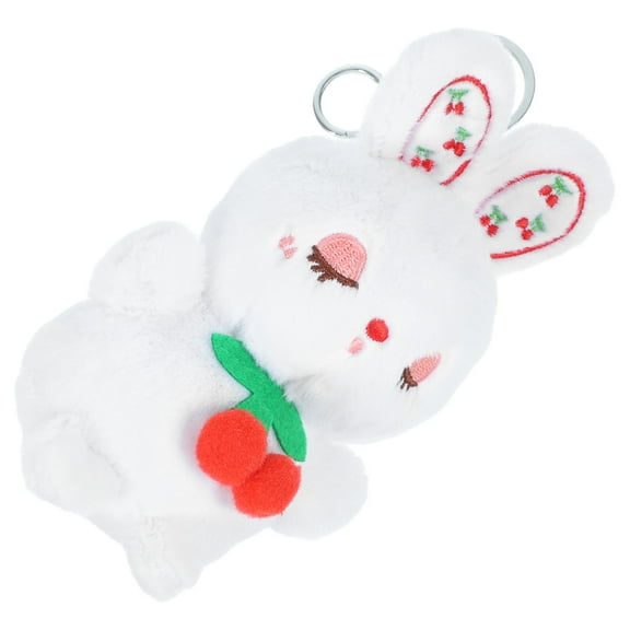 FRCOLOR Bunny Keychain 2pcs Stuffed Animal Keychain Lovely Keychain Backpack Charms for Girls