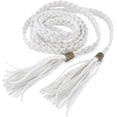 thumbnail image 3 of Kukuzhu Women Tassel Braided Waist Belt Skinny Woven Belt for Dress, 3 of 6