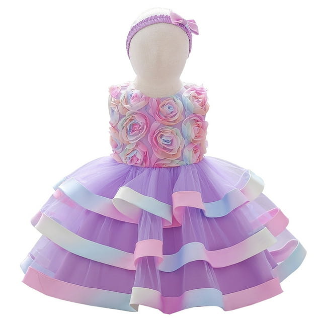 Robe de Concours pour Enfants 6M-9T, Robe de Demoiselle d'Honneur, Robe de Fête, Mariage, Formelle
