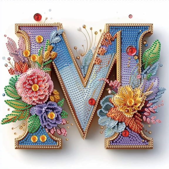Letter M Diamond Art Painting Kit