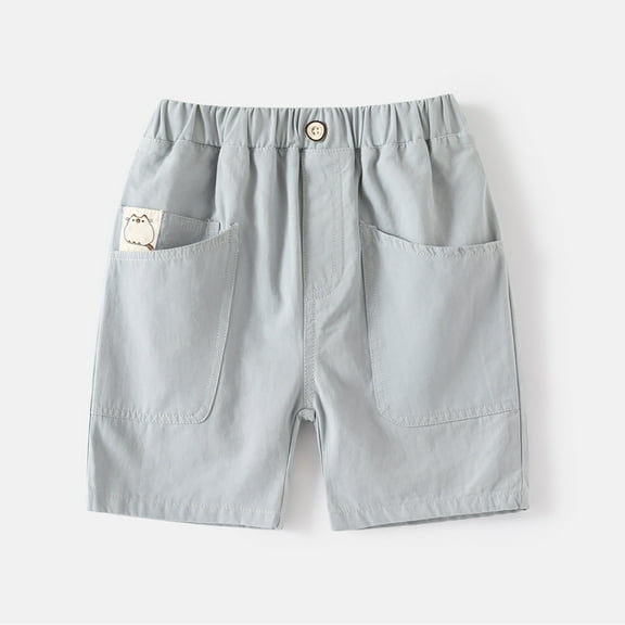 Kids Shorts Boys Light Blue Elastic Waist Drawstring Casual Boy Summer Clothes Boys Clothes 2-3 Years