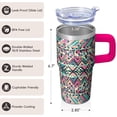 thumbnail image 3 of Bohemian Design Double Wall Cup 20oz with Lid & Straw - Stainless Steel Vacuum Insulated Travel Tumbler, Leakproof Thermal Coffee Mug, 3 of 5