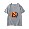 thumbnail image 4 of Baby Boy Summer Clothes Toddler Kids Boys Summer Soccer Basketball Rugby Print Short Sleeve Casual T Shirt Lightweight Breathable Soft Top Toddler T Shirts Light Gray 2 Years-3 Years, 4 of 4