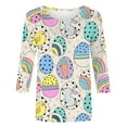 thumbnail image 4 of YanHoo 3/4 Sleeve Easter Shirts for Women Happy Easter Day Women Shirt 3/4 Sleeve Funny Bunny Graphic Tee Tops Casual Loose Tunic Novelty Easter Shirts Crewneck, 4 of 6