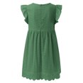 thumbnail image 5 of Vestido de mujer de talla grande con cuello en V, lunares y aberturas de encaje jacquard - Vestido mini holgado de manga corta con pantalones cortos forrados - XS-XXXL, 5 of 5