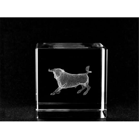 Asfour Crystal 1159-50-117 2 L x 2 H x 2 W in. Crystal Laser-Engraved Bull Animals and Nature Laser-Cut