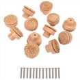 thumbnail image 3 of Pomos de Tocador de RatáN Bohemio Pomos de CajóN de Madera Redondos Tejido de Mimbre Hecho una Mano y Tornillos para Pomos de Muebles Bohemios, 12 Piezas, 3 of 10