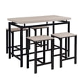 thumbnail image 4 of 5 Pieces Dining Table Set Modern Style Wooden Kitchen Table and 4 Chairs with Metal Legs, Beige, 4 of 8