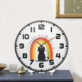 thumbnail image 4 of Yayeee Wall Clock for Living Room 11.9 inch Battery Operated Round with Holder, Black Cat Rainbow, 4 of 7