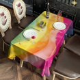 thumbnail image 2 of Colorful Tie Dye Wave Pattern Rectangle Tablecloth 60"x120",Waterproof Polyester Rectangle Table Cloth, Wipeable Spillproof Polyester Tablecloth for Dining, Camping, Indoor and Outdoor, 2 of 6
