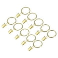 thumbnail image 1 of Unique Bargains Curtain Rings with Clips, 14pack Drapery Curtain Clip Rings, 1.5 Inch Curtain Clip Rings Hooks (Gold), 1 of 5