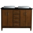 thumbnail image 5 of MCM 49" Double Round Sink Vanity with Black Granite Stone in Walnut, 5 of 11