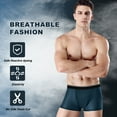 thumbnail image 5 of Men's Ice Silk Boxer Briefs Shorts Mesh Thin Soft Underwear Seamless Underpants, 5 of 23