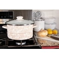 thumbnail image 3 of Taupe Swirl Pattern 6 qt Stock Pot Golden Rabbit Enamelware, 3 of 3