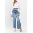 thumbnail image 3 of Flying Monkey - High Rise Wide Leg Jeans with Trouser Hem (32" Full Length) - F5391, 3 of 9