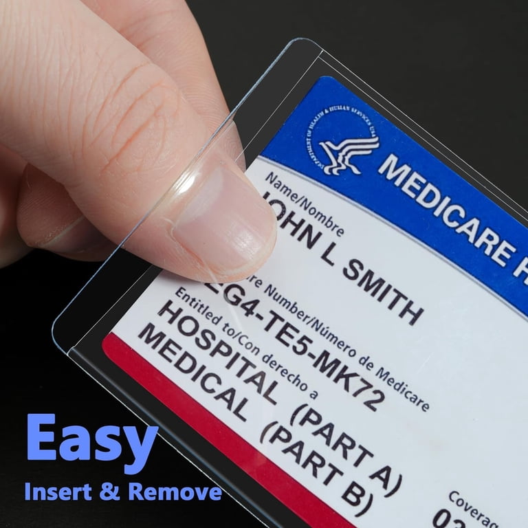 medicare card holder protector sleeve Clear Vinyl Business Card