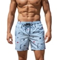 thumbnail image 2 of Vetsdori Mens Dry Fit Swimming Trunks Casual Swimwear Board Shorts Elastic Waist Hawaiian Drawstring,Summer Swim Shorts for Men,M, 2 of 8