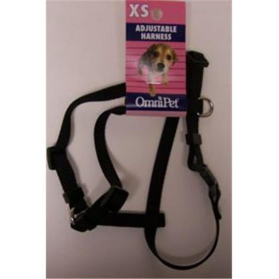 Omni Pet 445-17116 Omni Pet No.17XS-BK Adjustable Nylon Harness 7-11in Xsmall Color Black